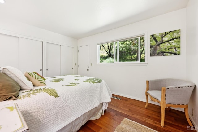 4100 Petrified Forest Rd, Santa Rosa, CA 94515 - bedroom with multiple closets, baseboards, and hardwood / wood-style floors