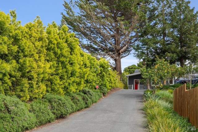 475 Molino Ave, Mill Valley, CA 94941 - view of front of house featuring fence and asphalt driveway