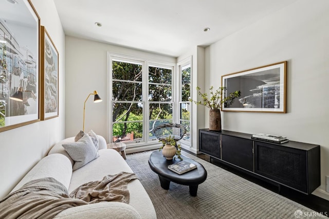 2111 Vallejo St, San Francisco, CA 94123 - living room featuring wood finished floors and recessed lighting