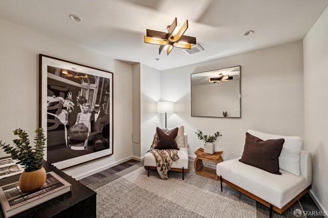 2111 Vallejo St, San Francisco, CA 94123 - living area featuring ceiling fan, recessed lighting, and baseboards