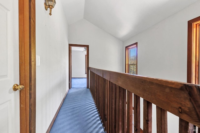 845 W K St, Benicia, CA 94510 - corridor featuring vaulted ceiling, carpet flooring, and baseboards