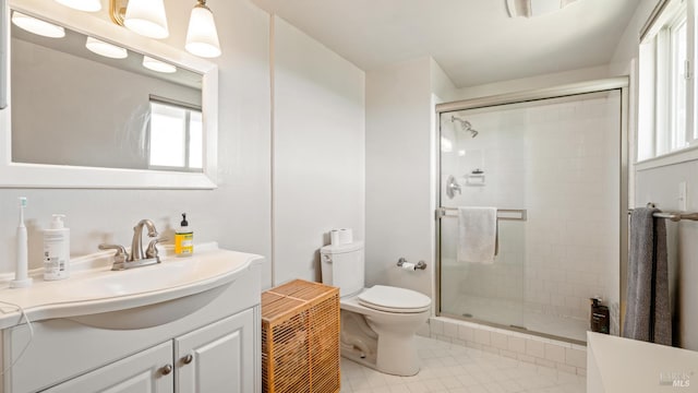 9 Endeavor Cv, Corte Madera, CA 94925 - bathroom with toilet, a shower stall, tile patterned flooring, and vanity