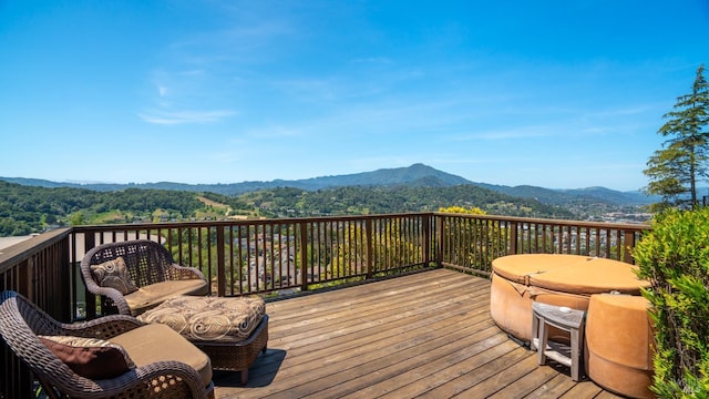 9 Endeavor Cv, Corte Madera, CA 94925 - wooden terrace featuring a mountain view