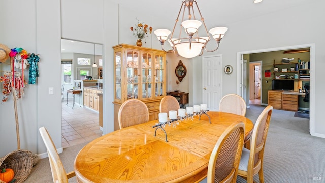 2001 Timberline Ln, Petaluma, CA 94954 - dining area with light carpet and a chandelier
