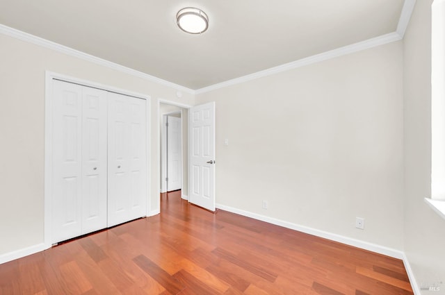 3730 Ruston Ln, Napa, CA 94558 - unfurnished bedroom with wood finished floors, ornamental molding, baseboards, and a closet