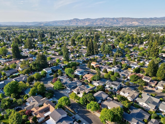 3730 Ruston Ln, Napa, CA 94558 - aerial overview of property's location featuring a mountain backdrop and nearby suburban area