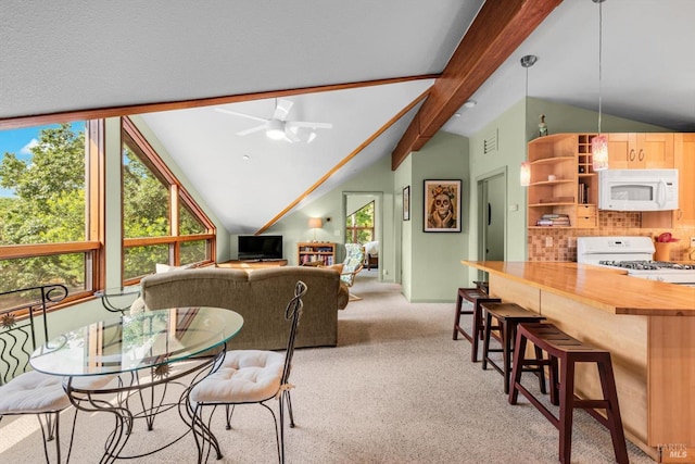 303 Mctavish Ct Unit A, Fairfield, CA 94534 - dining room featuring plenty of natural light, light colored carpet, and a ceiling fan