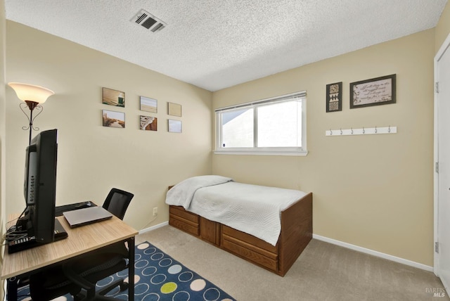 130 Ward Ct, Vallejo, CA 94589 - bedroom with carpet flooring, a desk, a textured ceiling, and baseboards