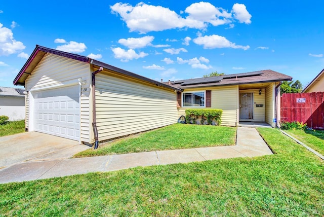 130 Ward Ct, Vallejo, CA 94589 - single story home featuring roof mounted solar panels, an attached garage, and driveway