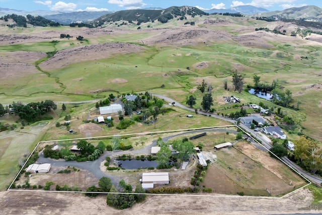 4538 Hill Rd, Lakeport, CA 95453 - aerial view of property's location featuring property parcel outlined and a water and mountain view