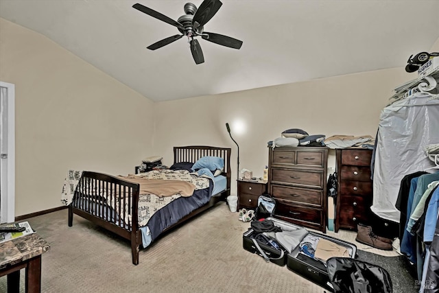 4538 Hill Rd, Lakeport, CA 95453 - carpeted bedroom featuring lofted ceiling and a ceiling fan