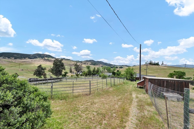 4538 Hill Rd, Lakeport, CA 95453 - view of yard with a view of rural / pastoral area, a mountain view, an outbuilding, and an exterior structure