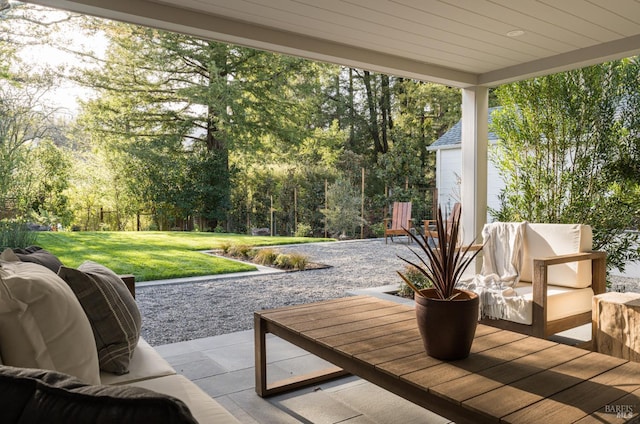 5 Monte Vista Ave, Larkspur, CA 94939 - view of patio featuring view of wooded area
