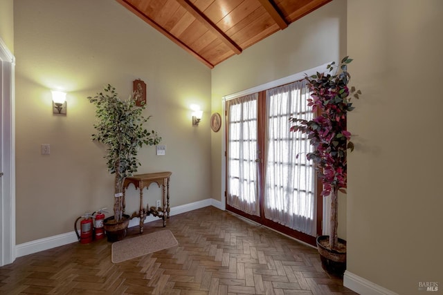 7753 N Cora Dr, Lucerne, CA 95458 - foyer featuring wooden ceiling and baseboards
