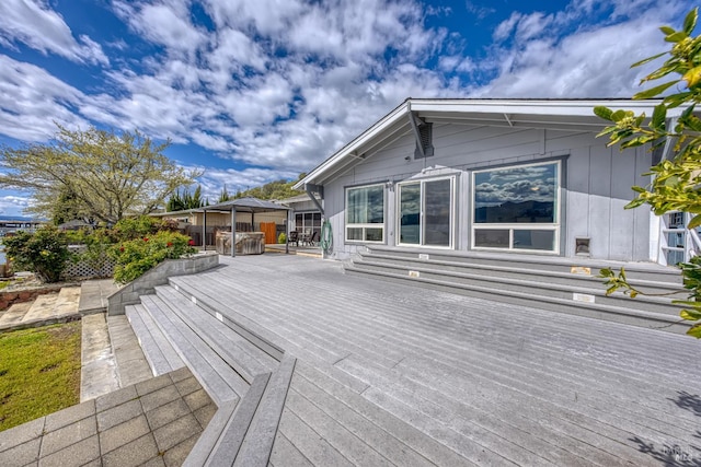 7753 N Cora Dr, Lucerne, CA 95458 - wooden terrace with a gazebo