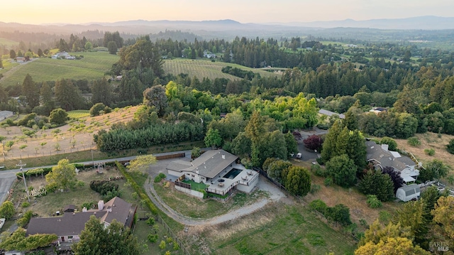 10505 Cherry Ridge Rd, Sebastopol, CA 95472 - aerial view at dusk of a mountain view and a rural view