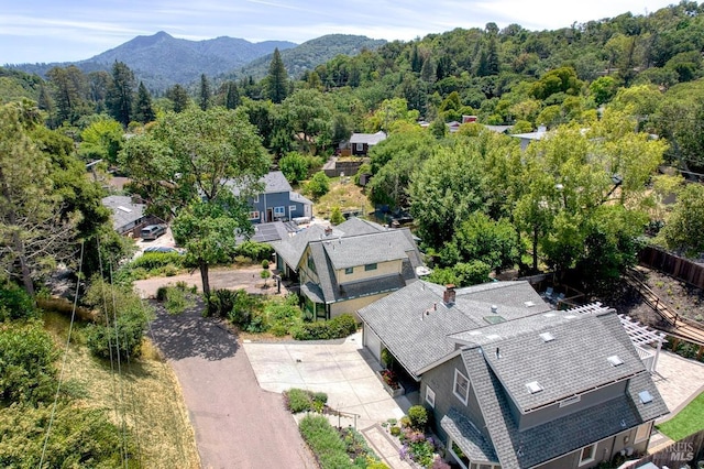 41 Salinas Ave, San Anselmo, CA 94960 - aerial view of property and surrounding area featuring a forest and mountains