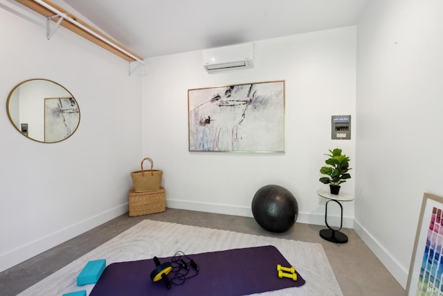 2120 Palmer Dr, Saint Helena, CA 94574 - exercise area featuring a wall unit AC and baseboards
