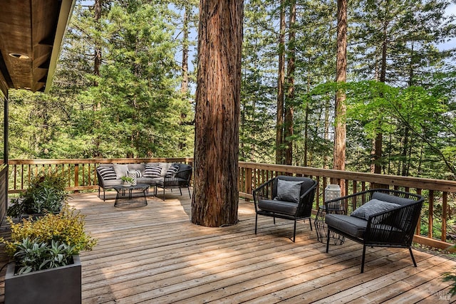 1655 Jonive Rd, Sebastopol, CA 95472 - wooden deck with an outdoor living space
