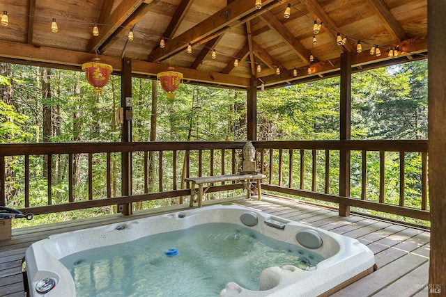 1655 Jonive Rd, Sebastopol, CA 95472 - deck featuring a gazebo and a forest view