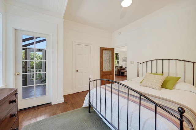 1423 Foothill Blvd, Calistoga, CA 94515 - bedroom with wood-type flooring, multiple windows, baseboards, and a ceiling fan