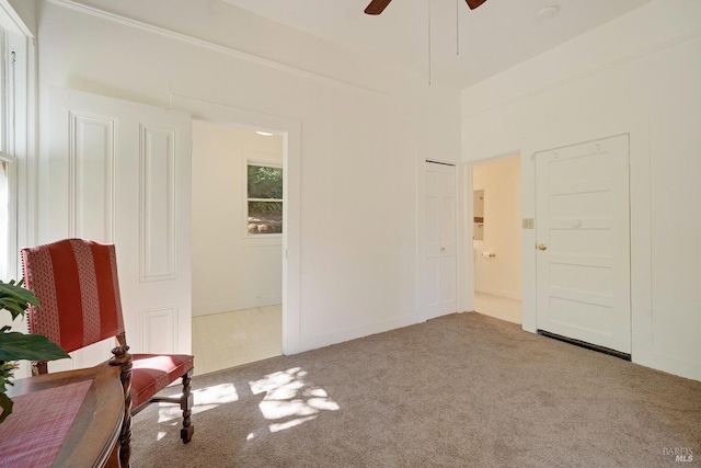 1423 Foothill Blvd, Calistoga, CA 94515 - living area with carpet and ceiling fan