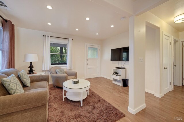 1423 Foothill Blvd, Calistoga, CA 94515 - living area with light wood-style floors, recessed lighting, and baseboards