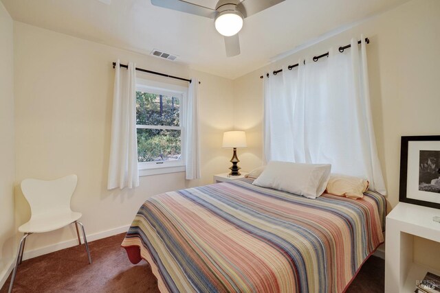 1423 Foothill Blvd, Calistoga, CA 94515 - carpeted bedroom with baseboards and a ceiling fan