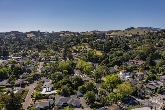 31 Laurel Ave, Petaluma, CA 94952 - aerial view of property's location featuring a mountain backdrop and nearby suburban area