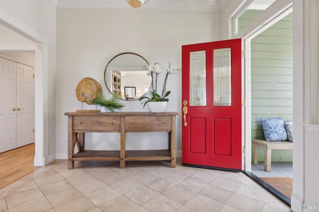 15 Upland Ln, Novato, CA 94945 - foyer with ornamental molding and light tile patterned flooring