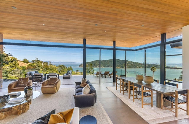 2215 Vistazo St E, Tiburon, CA 94920 - sunroom / solarium featuring a water and mountain view