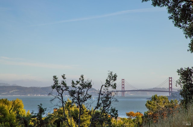 2215 Vistazo St E, Tiburon, CA 94920 - water view featuring a notable bridge and a mountain backdrop