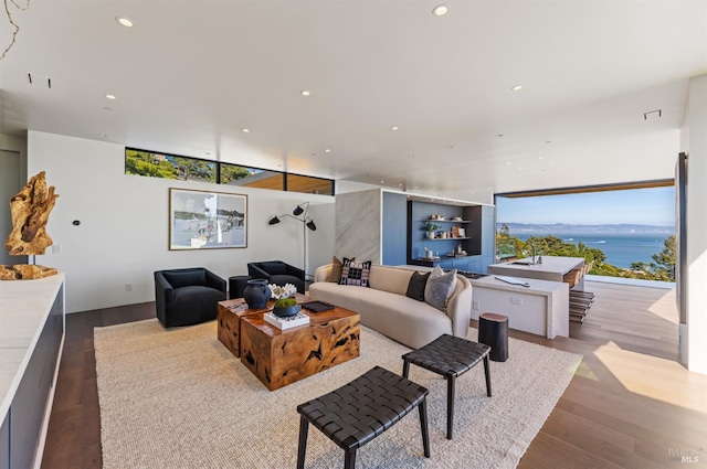 2215 Vistazo St E, Tiburon, CA 94920 - living area with recessed lighting and wood finished floors