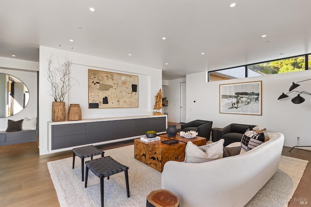 2215 Vistazo St E, Tiburon, CA 94920 - living room with light wood finished floors and recessed lighting