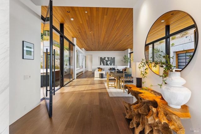 2215 Vistazo St E, Tiburon, CA 94920 - corridor featuring plenty of natural light, wood finished floors, and wood ceiling