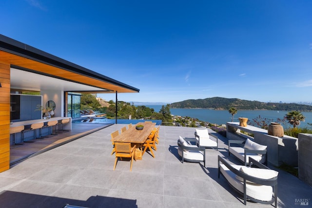 2215 Vistazo St E, Tiburon, CA 94920 - view of patio with a water view and outdoor dining space