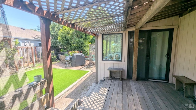 1084 Rubicon Way, Santa Rosa, CA 95401 - deck with a pergola, a grill, and a patio