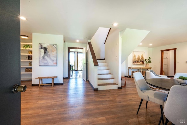 5900 Blank Rd, Sebastopol, CA 95472 - foyer featuring wood finished floors, stairway, recessed lighting, and baseboards