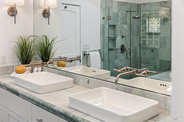 41 Cypress Rd, Point Reyes Station, CA 94956 - bathroom featuring a shower stall and double vanity