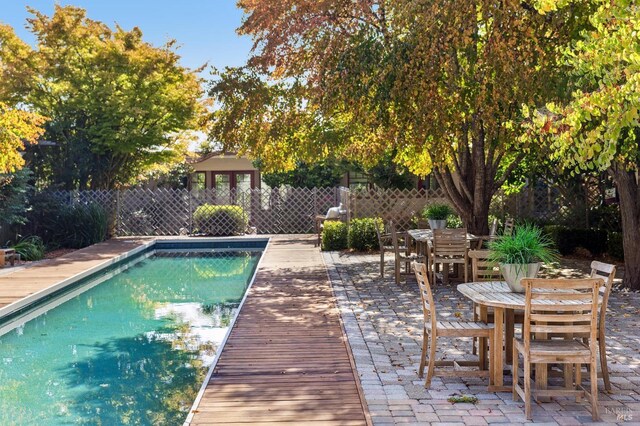 41 Cypress Rd, Point Reyes Station, CA 94956 - view of pool featuring outdoor dining area and a patio area