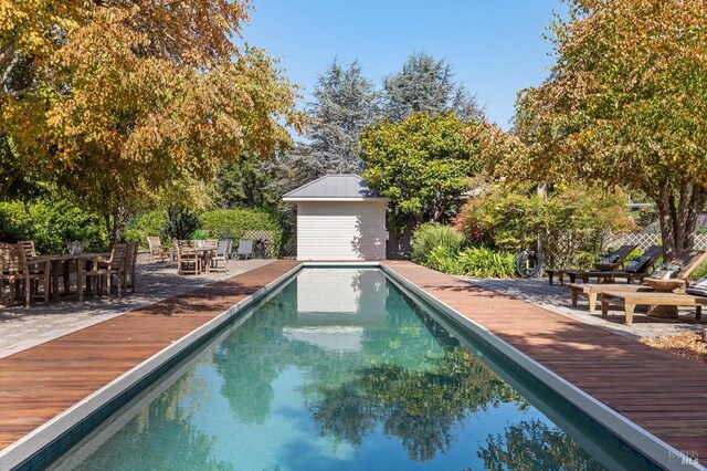 41 Cypress Rd, Point Reyes Station, CA 94956 - outdoor pool with a patio and outdoor dining space