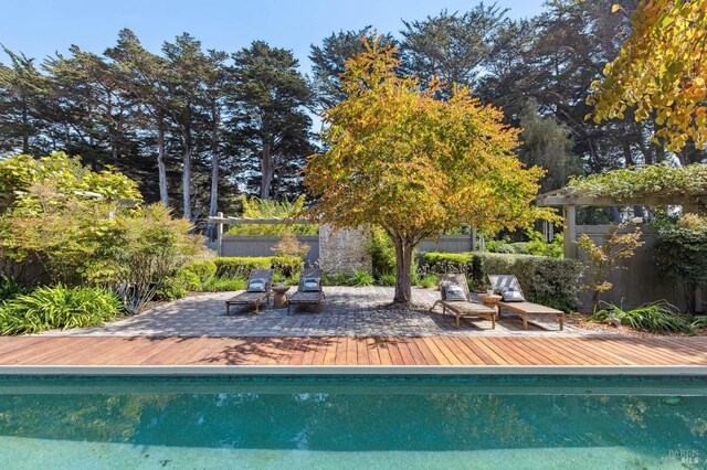 41 Cypress Rd, Point Reyes Station, CA 94956 - outdoor pool with a fenced backyard and a wooden deck