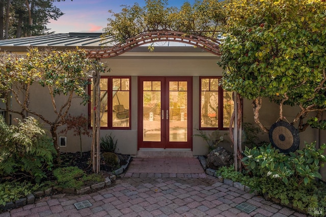 41 Cypress Rd, Point Reyes Station, CA 94956 - view of exterior entry featuring french doors and stucco siding