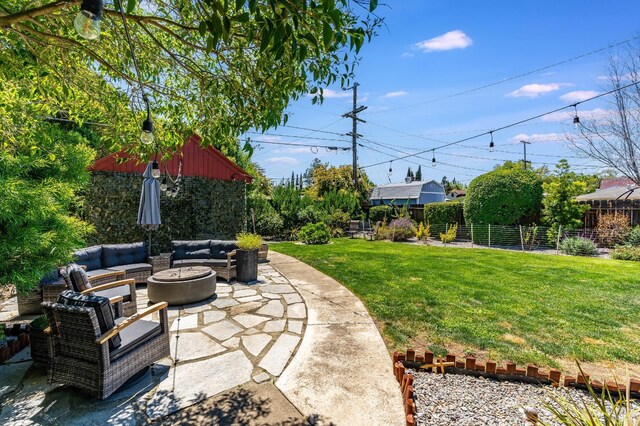 1225 Arkansas St, Vallejo, CA 94590 - view of yard with an outdoor hangout area and a patio area