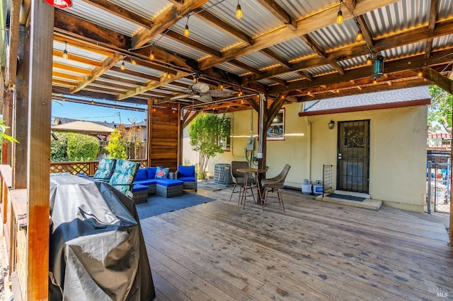 1225 Arkansas St, Vallejo, CA 94590 - wooden deck featuring an outdoor hangout area