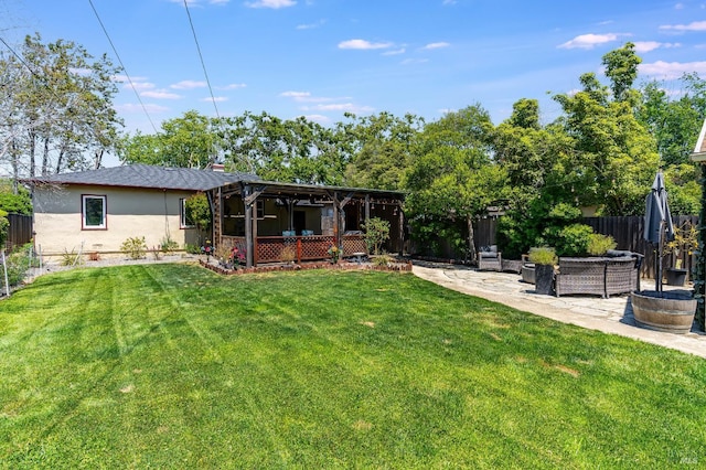 1225 Arkansas St, Vallejo, CA 94590 - view of yard featuring a patio and an outdoor hangout area