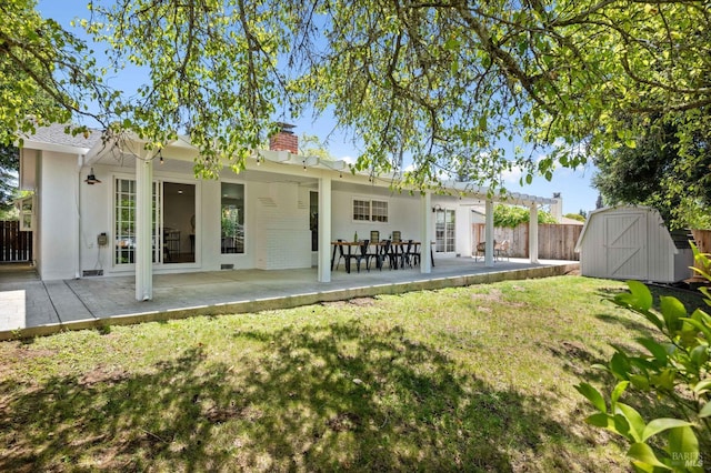 1109 Broadmoor Dr, Napa, CA 94558 - rear view of property featuring a patio, a chimney, and stucco siding