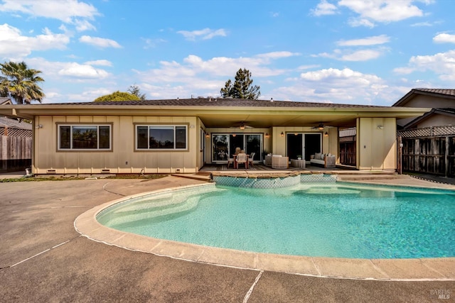 687 Cabot Way, Napa, CA 94559 - rear view of property featuring a ceiling fan, crawl space, an outdoor living space, and a patio