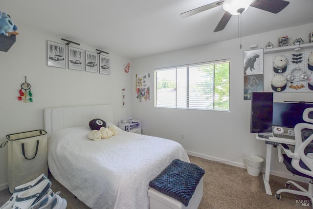 433 Freeway Dr, Napa, CA 94558 - bedroom featuring carpet flooring, ceiling fan, and baseboards