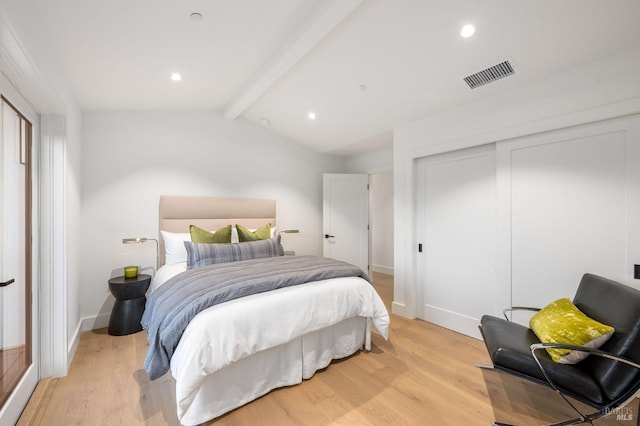 1597 Arrowhead Dr, Saint Helena, CA 94574 - bedroom with light wood-style floors, baseboards, a closet, and recessed lighting